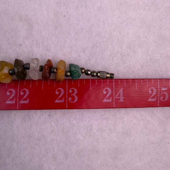 Multi-Color Unisex Natural Stone Beaded Necklace Bohemian Handmade Adjustable - Picture 3 of 3